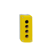 Pusta kaseta sterująca Harmony XALK 4 otwory fi22 żółta z jasnoszarą podstawą plastikowa | XALK04 Schneider Electric