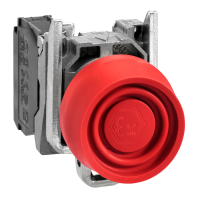 Przycisk Harmony XB4 okapturzony czerwony samopowrotny bez podświetlenia metalowy | XB4BPS42EX Schneider Electric
