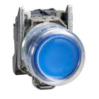 Przycisk okapturzony niebieski bez oznaczenia LED 22-24V metalowy | XB4BP683B5EX Schneider Electric