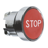 Główka przycisku płaskiego metalowego, czerwona z oznaczeniem Harmony XB4 | ZB4BA434 Schneider Electric