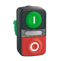 Napęd przycisku podwójny O-I zielony-czerwony, płaski/wystający, z podś LED z samopow, Harmony XB5 | ZB5AW7L3741 Schneider Electric