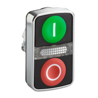 Napęd przycisku podwójny O-I zielony-czerwony, z podświetleniem z samopowrotem, Harmony XB4 | ZB4BW7A3741 Schneider Electric