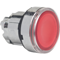 Główka przycisku płaskiego z mechanizmem push-push czerwona LED metalowa Harmony XB4 | ZB4BH043 Schneider Electric