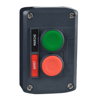 Stacja sterująca Harmony XALD ciemnoszara zielone/czerwone przyciski fi22 powrót sprężynowy | XALD211H7 Schneider Electric