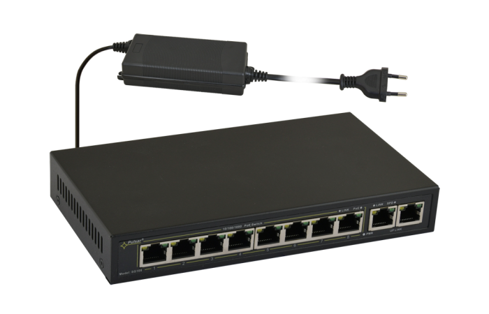 Switch 10-portowy SG108-90W do 8 kamer IP | SG108-90W Pulsar