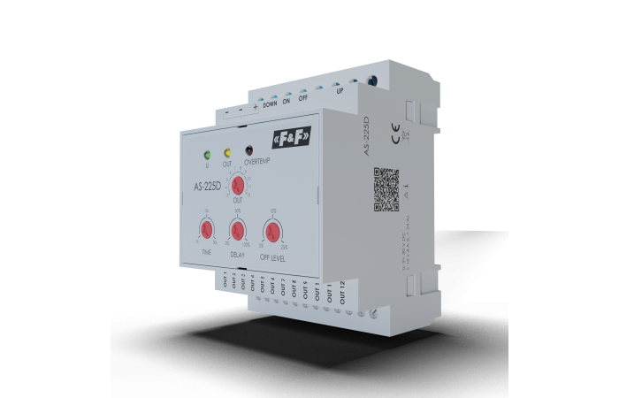 Sterownik oświetlenia schodowego kaskadowy, 9-30VDC, 4A (na 1 kanał) | AS-225D F&F