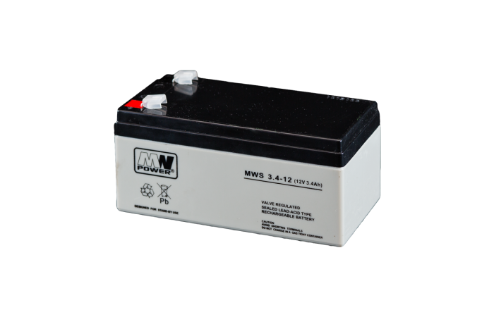 Akumulator AGM 12V 3,4Ah 134x67x60mm) | MWS 3.4-12 Power Solution