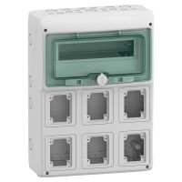 Rozdzielnica modułowa natynkowa 1x12+1 IP65 do gniazd 6 otworów 90x100mm gMRV-1-12+1-NT-T/6, Mureva | 13181 Schneider Electric