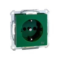 Gniazdo wtykowe Schuko do obwodów specjalnych, z przesł. b.śrub., zielony, Sys M | MTN2300-0304 Schneider Electric