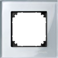 Ramka pojedyncza, szklana diamentowy srebrny, Merten | MTN4010-3260 Schneider Electric