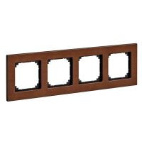Ramka czterokrotna, drewno wiśnia, M-Elegance, Merten | MTN4054-3472 Schneider Electric