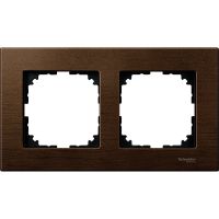 Ramka podwójna, drewno orzech włoski, Merten | MTN4052-3473 Schneider Electric