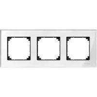 Ramka potrójna, szklana brylantowy biały, Merten | MTN404319 Schneider Electric
