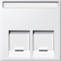 Płytka centralna podwójna gniazda komputerowego RJ45 biel polarna, Merten | MTN469919 Schneider Electric