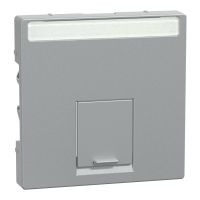 Płytka centralna pojedyncza gniazda komputerowego RJ45 aluminium, Merten | MTN465860 Schneider Electric