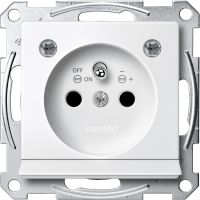 Gniazdo wtykowe z uziemieniem, z sygn. i LED, przesłoną b.śrub., B.P, P, Sys M | MTN2504-0319 Schneider Electric