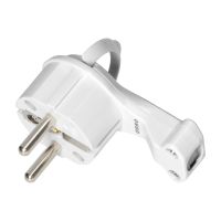 Wtyczka Uni-Schuko z uchem, biała | OR-AE-13253/W Orno