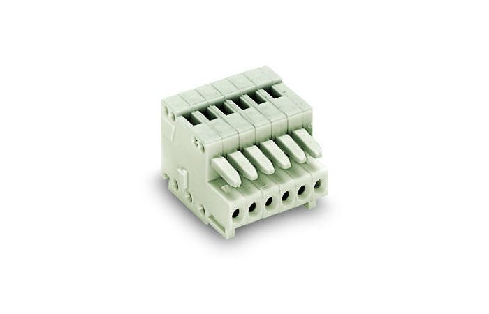 Gniazdo 1-przewodowe pełna ochrona przed błędnym wetknięciem, 4-bieg, 0,5mm2, jasnoszary | 733-104 Wago