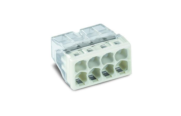 Złączka 8-przewodowa 8x2,5mm2 do puszek instalacyjnych, przezr. z jasnoszarą pokrywą | 2273-208 Wago