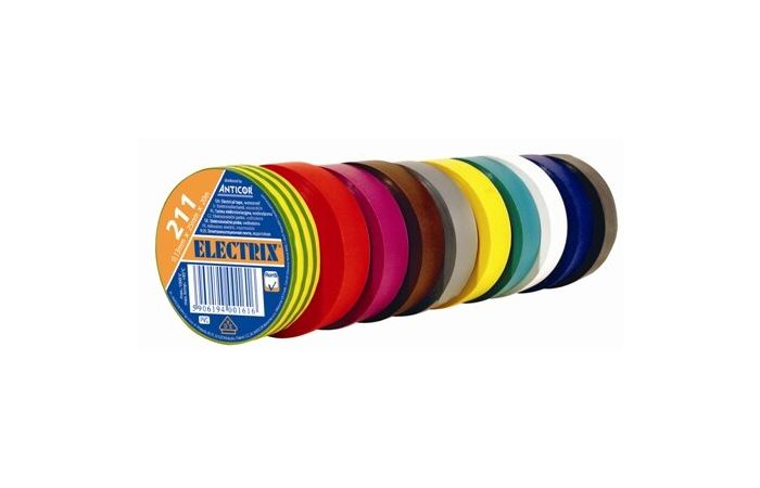 Taśma izolacyjna ELECTRIX 211-P 19mmx20m, żółto-zielona | PE-2112000-0019020 Anticor