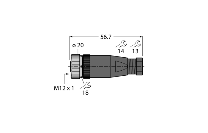 Złącze proste B8141-0, 4-6mm, 4pin | 6935145 Turck
