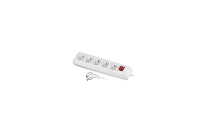 Przedłużacz z pięciokrotnym gniazdem z wyłącznikiem ECO 5X2p+z, 10A 3m biały PS-570WS/3,0 | W-97496 Plastrol
