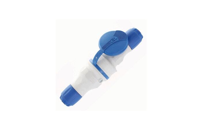 Zestaw przyłączeniowy EXTREM wtyczka WT-54 + gniazdo GN-44, SCHUKO, IP44, szaro-niebieski ZWG-44S | W-98864 Plastrol