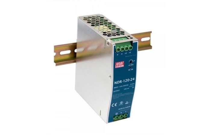 Zasilacz impulsowy 120W, 12VDC, 12-14VDC, 10A, 264 VAC MEAN WELL | NDR-120-12 Meanwell