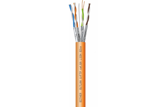 Kabel teleinformatyczny BITLAN U/FTP 4x2x23 AWG cat.6A 500 MHz LSOH B2ca B2ca-s1a,d1,a1 BĘBEN | TI0117 Bitner
