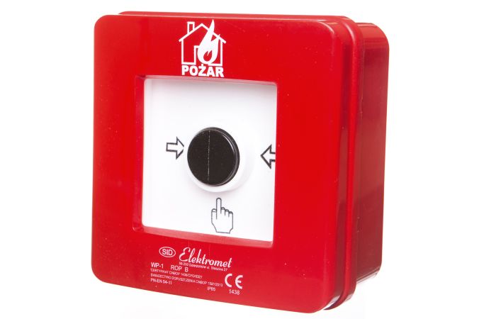 Ręczny ostrzegacz pożarowy n/t WP-1 ROP B 2 tory prądowe 12A NC-NO, przyciskowy | 921406 Elektromet