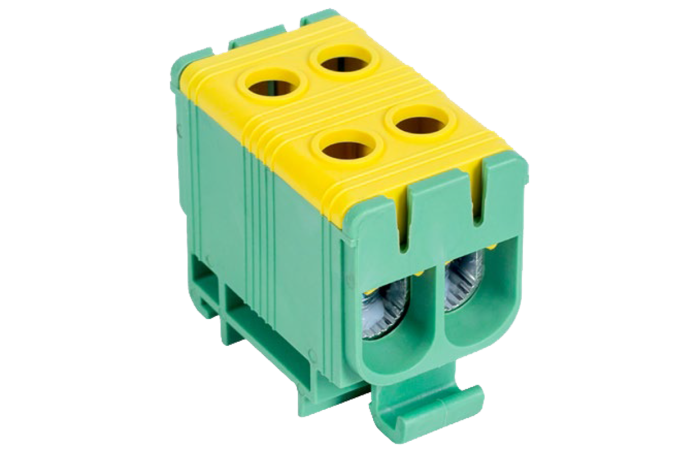 Złączka kompaktowa na szynę, zielono/żółta 6-50mm2, max. 1000VAC/1500VDC, max.160A(1szt) | FLEAL-50/2ZS Tracon