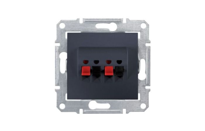 Gniazdo podwójne głośnikowe zaciski bezgwintowe grafitowe, Sedna | SDN5400170 Schneider Electric