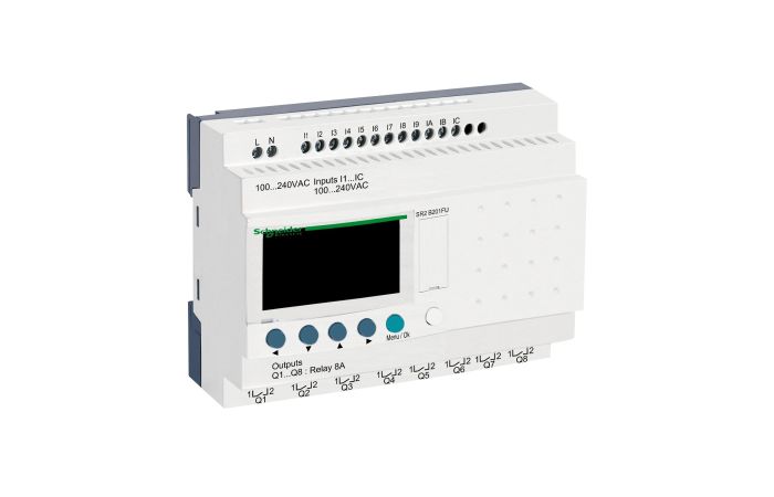 Przekaźnik programowalny 12we 8wy 240V AC RTC/LCD Zelio Logic | SR2B201FU Schneider Electric