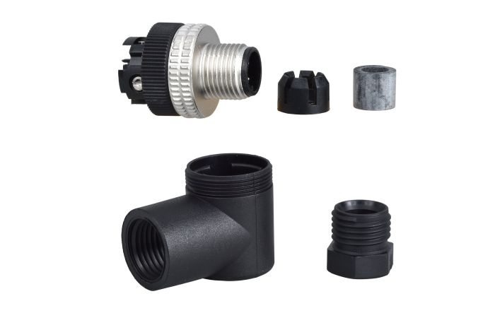 Złącze męskie M12 kątowe 4-pinowe dławica Pg7 metal | XZCC12MCM40B Telemecanique Sensors