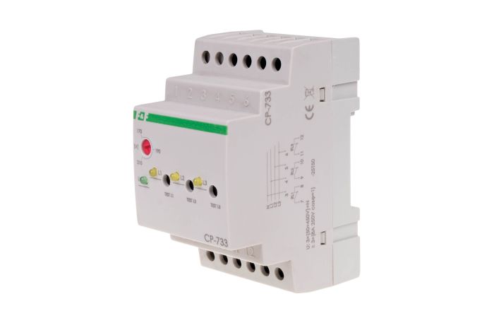 Przekaźnik napięciowy trójfazowy CP-733 3x1R 3×(50-450V)+N 3x8A | CP-733 F&F