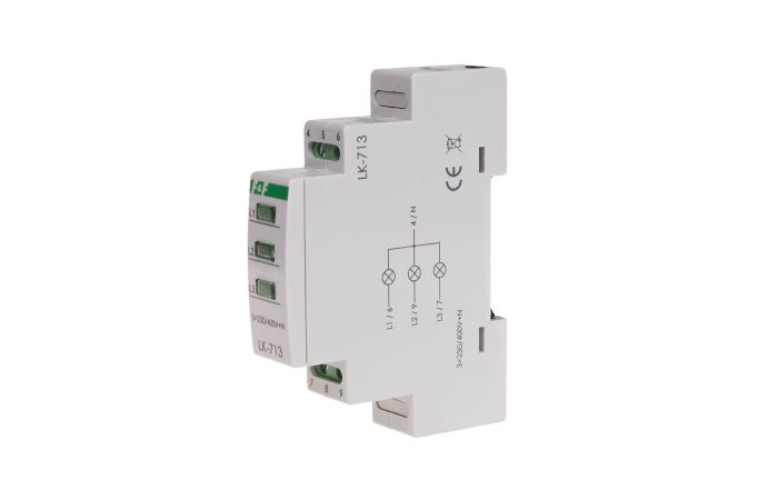 Lampka kontrolna zasilania trójfazowa LK-713G 3×230V+N 3 x zielona | LK-713G F&F