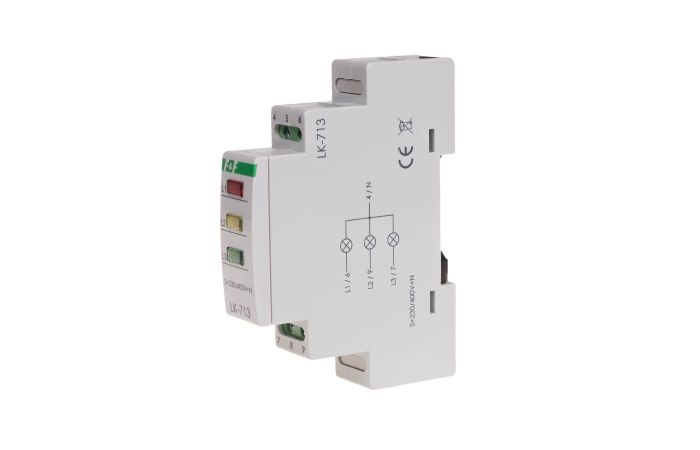 Lampka kontrolna zasilania tr&oacute;jfazowa LK-713K 3&times;230V+N ż&oacute;łta-czerwona-zielona