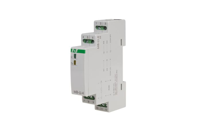 Licznik impulsów MAX-MB-LI-4LO z wyjściem modbus rtu 4-kanałowy 1mod. | MAX-MB-LI-4LO F&F