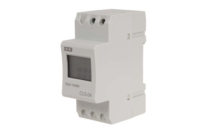 Licznik czasu pracy z zasilaniem bateryjnym, do montazu na szynie DIN | CLG-04 F&F