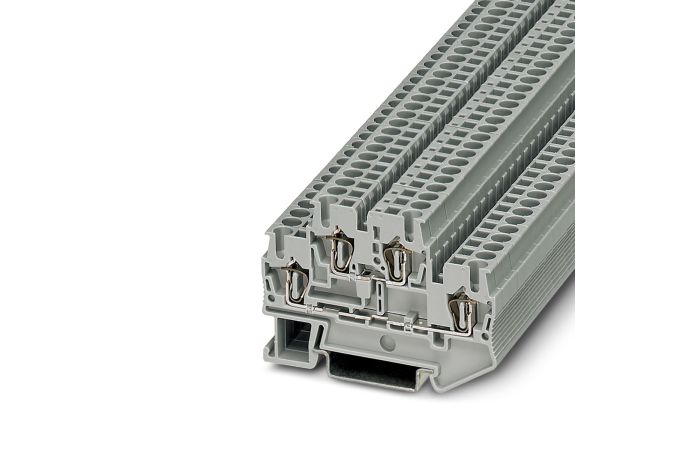 Złączka przelotowa 2-poziomowa z klatkowym zaciskiem sprężynowym STTB 2,5, szara | 3031270 Phoenix Contact