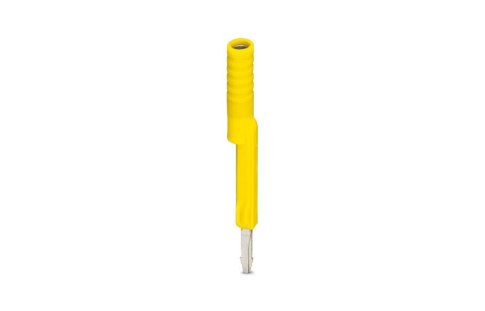 Adapter testowy, do wtyków pomiarowych 4 mm i złączek szynowych z podziałką od 8,2 mm, żółty | 3032745 Phoenix Contact
