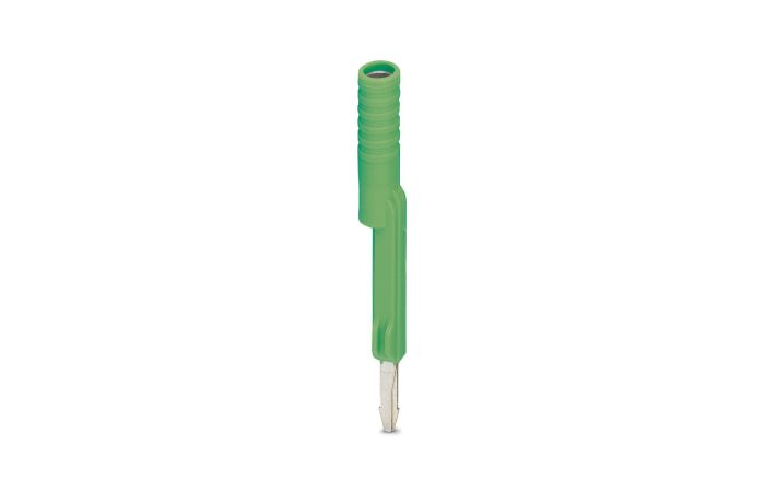 Adapter testowy do wtyków pomiarowych 4mm i złączek szynowych z podziałką od 8,2mm, zielony | 3032758 Phoenix Contact