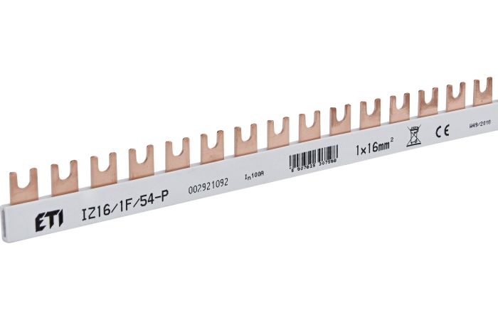 Szyna izolowana zbiorcza 1P 100A 16mm2 IZ16/1F/54 | 002921092 Eti