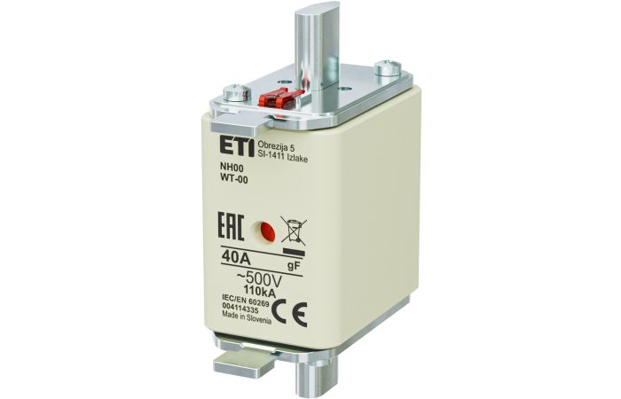 Wkładka bezpiecznikowa (topikowa) NH00 40A gF 500V szybka | 004114335 Eti