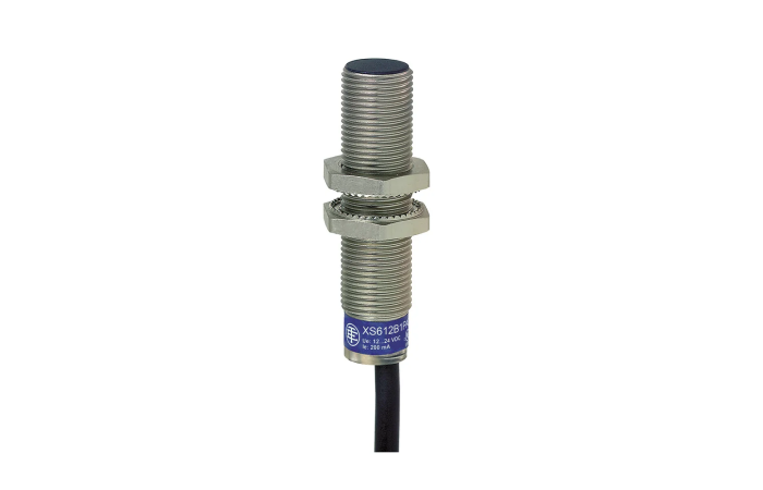 Czujnik indukcyjny XS6 M12 L53mm mosiądz Sn 4mm 12-48VDC kabel 2m, XS6 M12 | XS612B1PAL2 Telemecanique Sensors