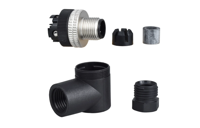Złącze męskie M12 kątowe 4-pinowe dławica Pg7 metal | XZCC12MCM40B Telemecanique Sensors