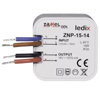 Zasilacz LED dopuszkowy 14V DC 15W TYP: ZNP-15-14 | LDX10000031 Zamel