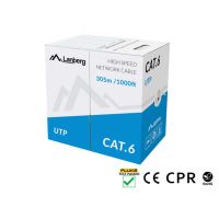 Kabel LAN UTP kat.6 305m drut CU szary CPR + FLUKE PASSED LANBERG | LCU6-11CU-0305-S Lanberg