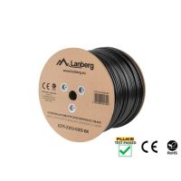 Kabel LAN FTP kat.5E 305m drut OUTDOOR CU czarny FLUKE PASSED LANBERG | LCF5-21CU-0305-BK Lanberg