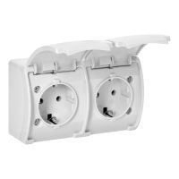 Gniazdo podwójne 2x2P+Z Schuko IP44 biały , Aquatic | OR-OE-7106(GS)/W Orno